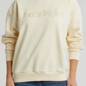 Favorite Daughter Embroidered Logo Cotton Sweatshirt NWT Size Large
